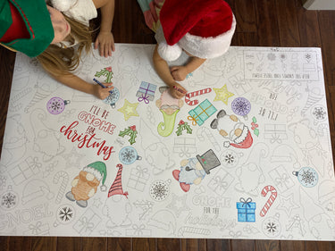 Gnome Christmas Table Size Coloring Sheet